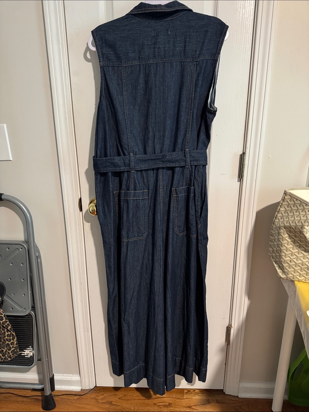 Free Assembly Denim Wide Leg Jumpsuit - Picture 5 of 8
